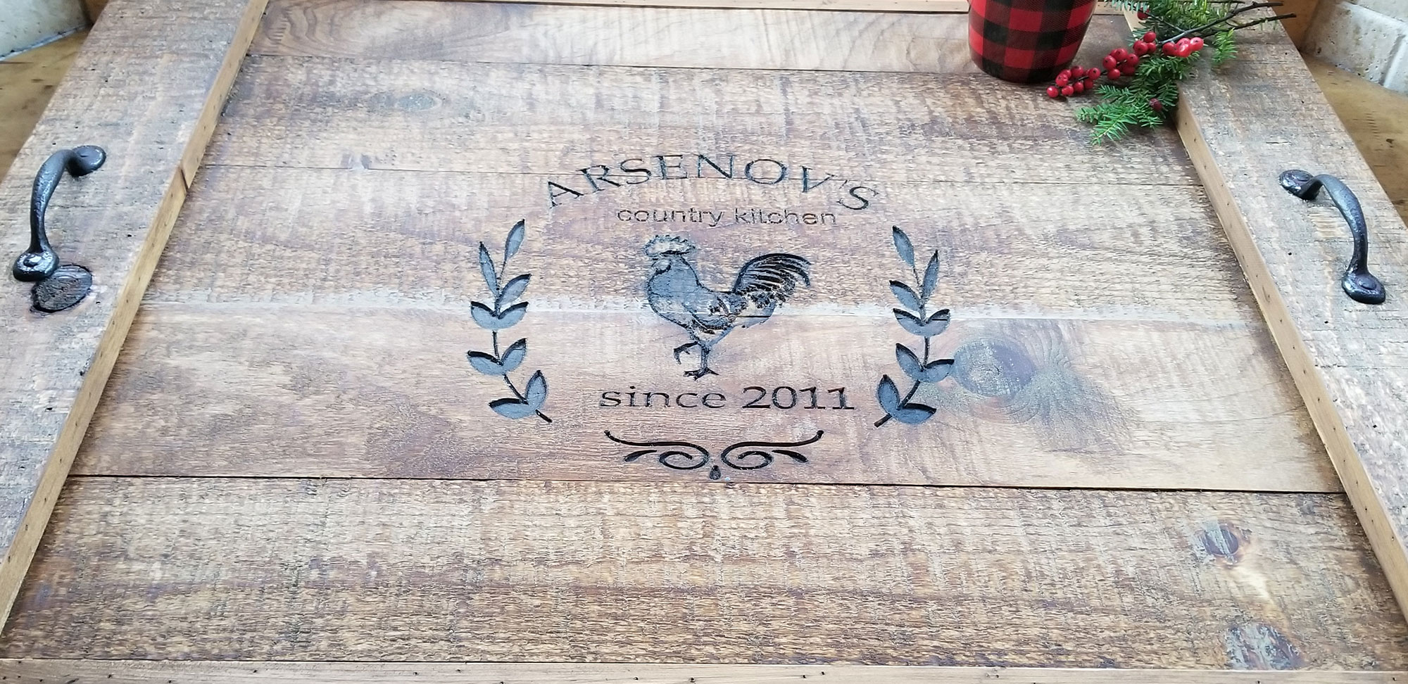 Personalized Stove Top Cover, Custom Ottoman Tray, Noodle board