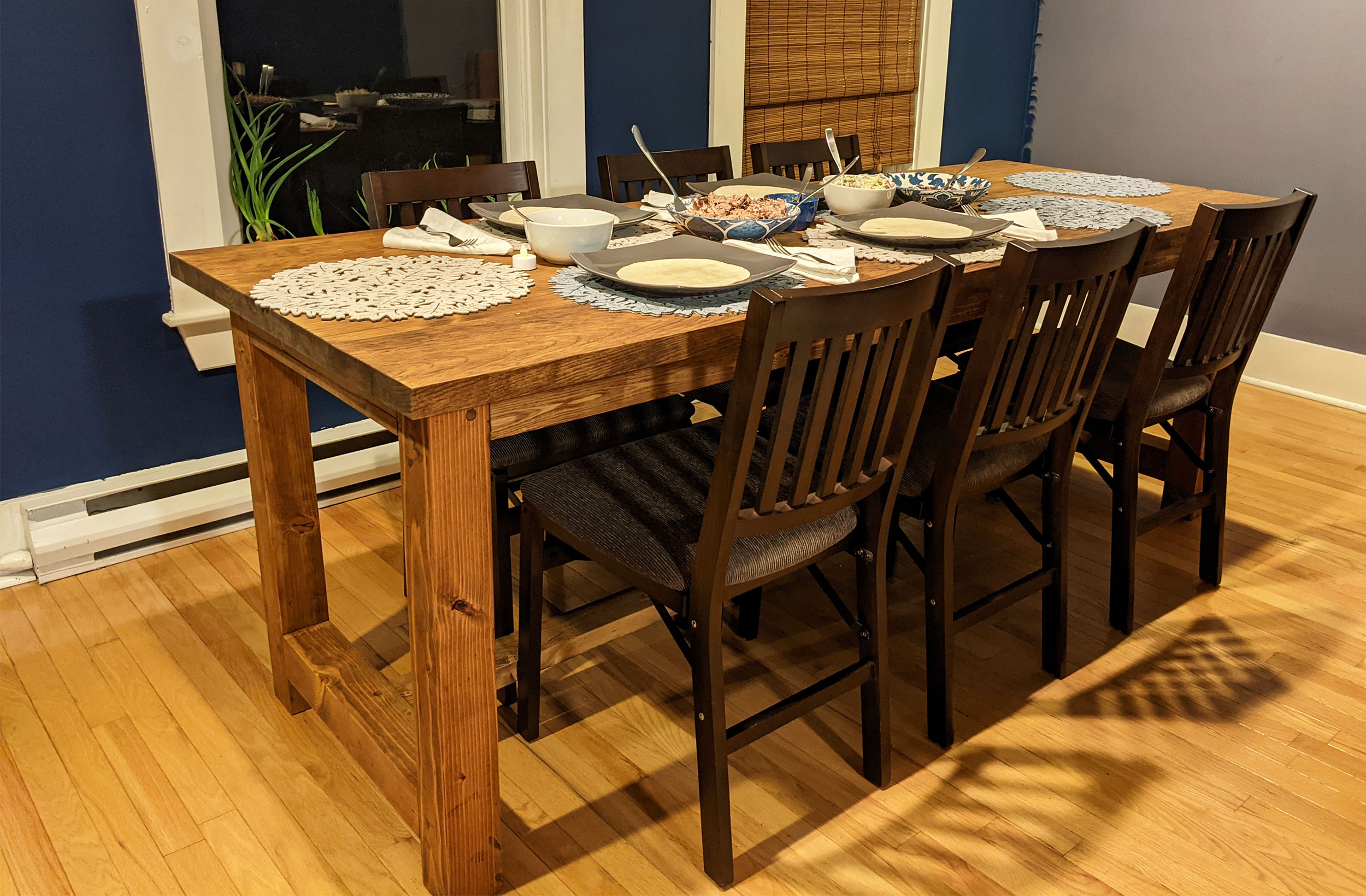 custom rustic dining table seats 8 people
