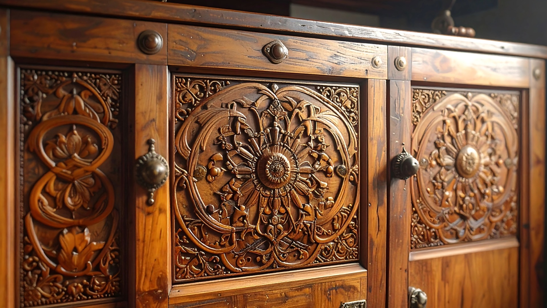 rustic carved details